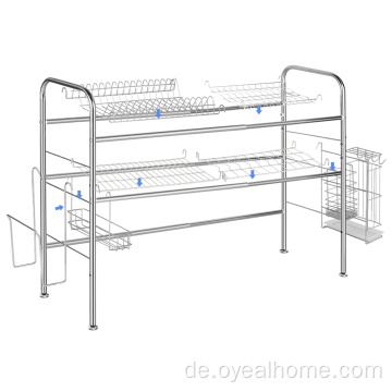 Metall über dem Spülenstich trockenes Rack